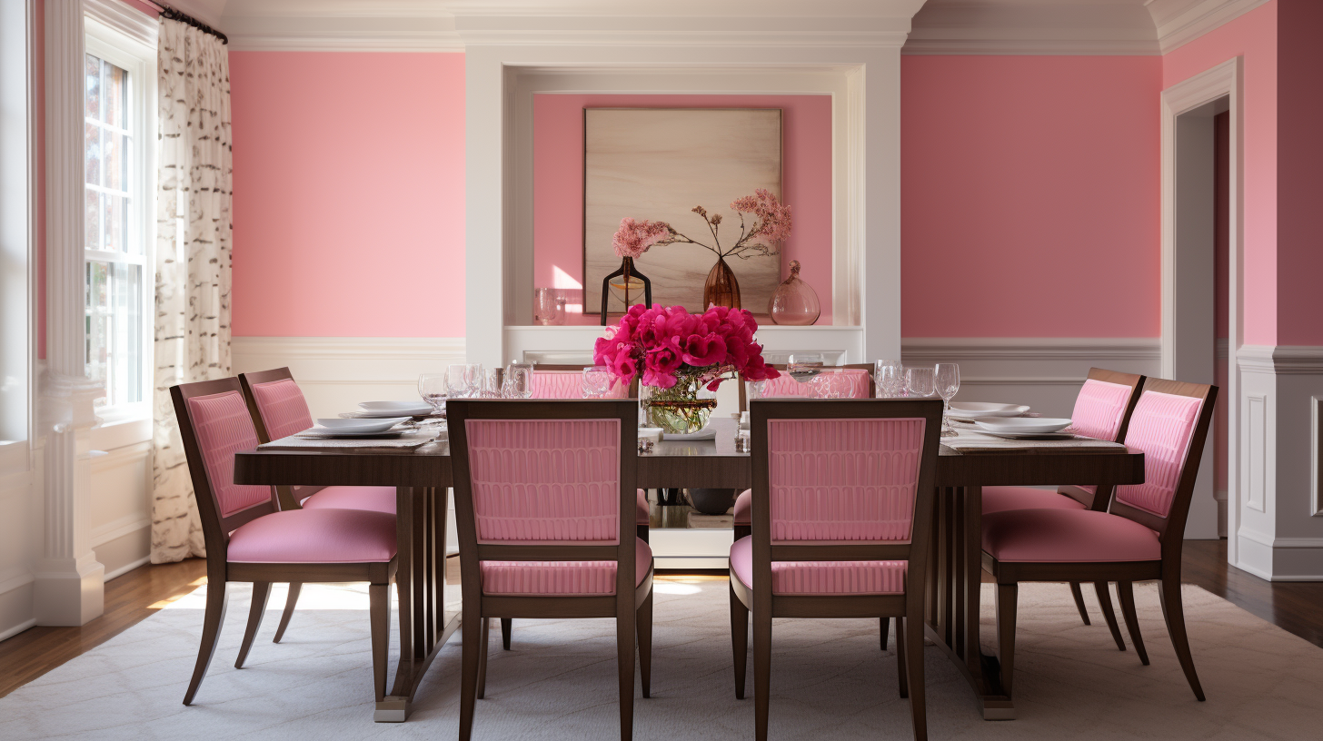 pink dining room cafe