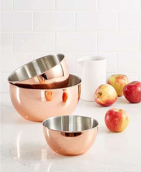 Amazon image Martha Stewart Copper-Plated Mixing Bowl set