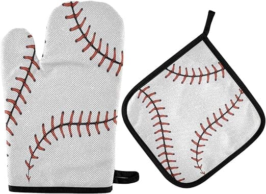 Cotton baseball oven mitts