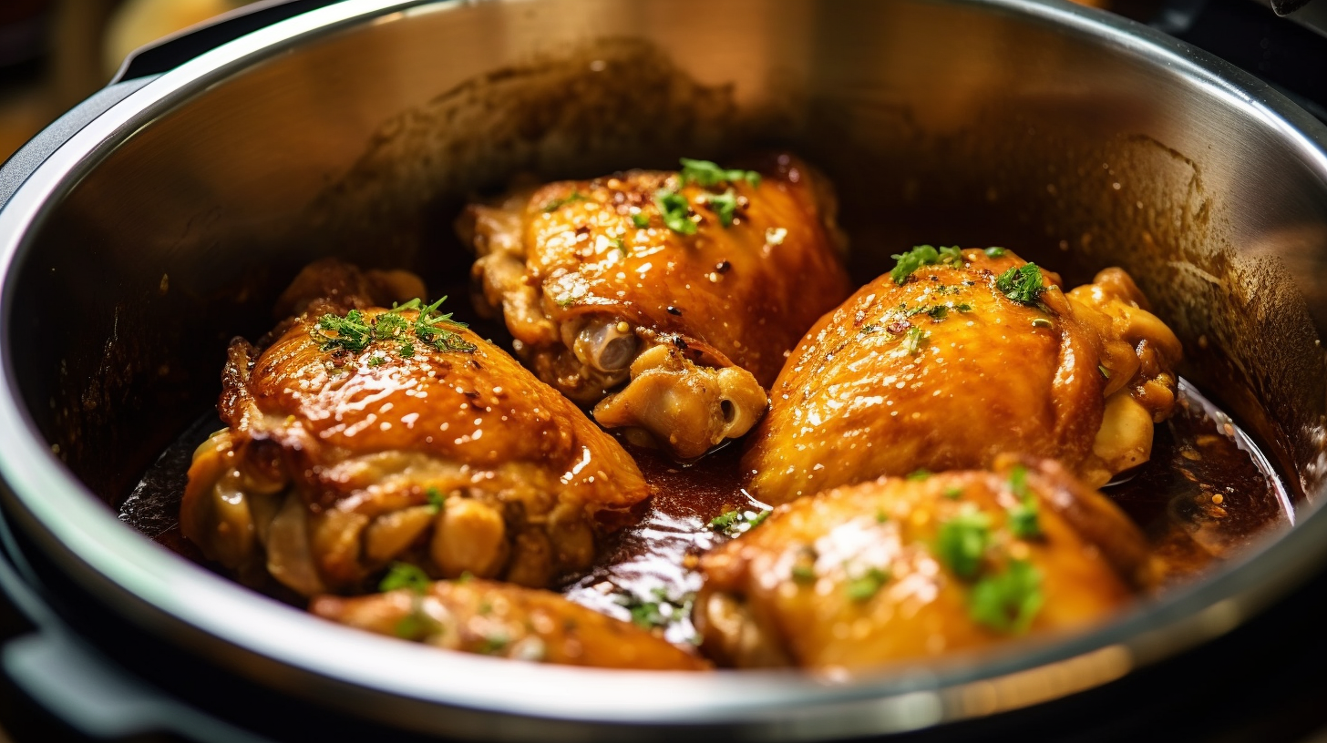 chicken thighs cooked in a pressure cooker