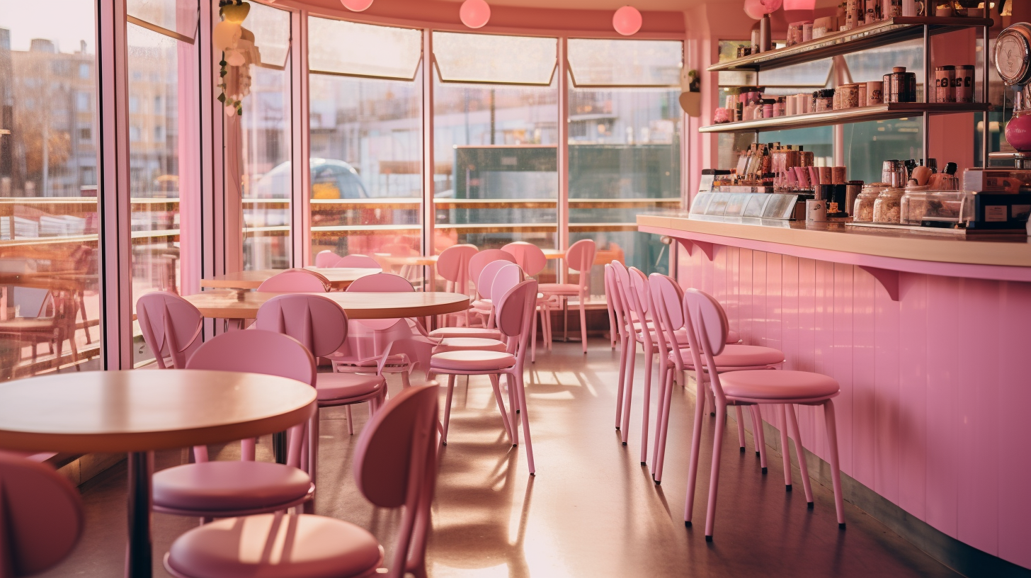 modern pink cafe