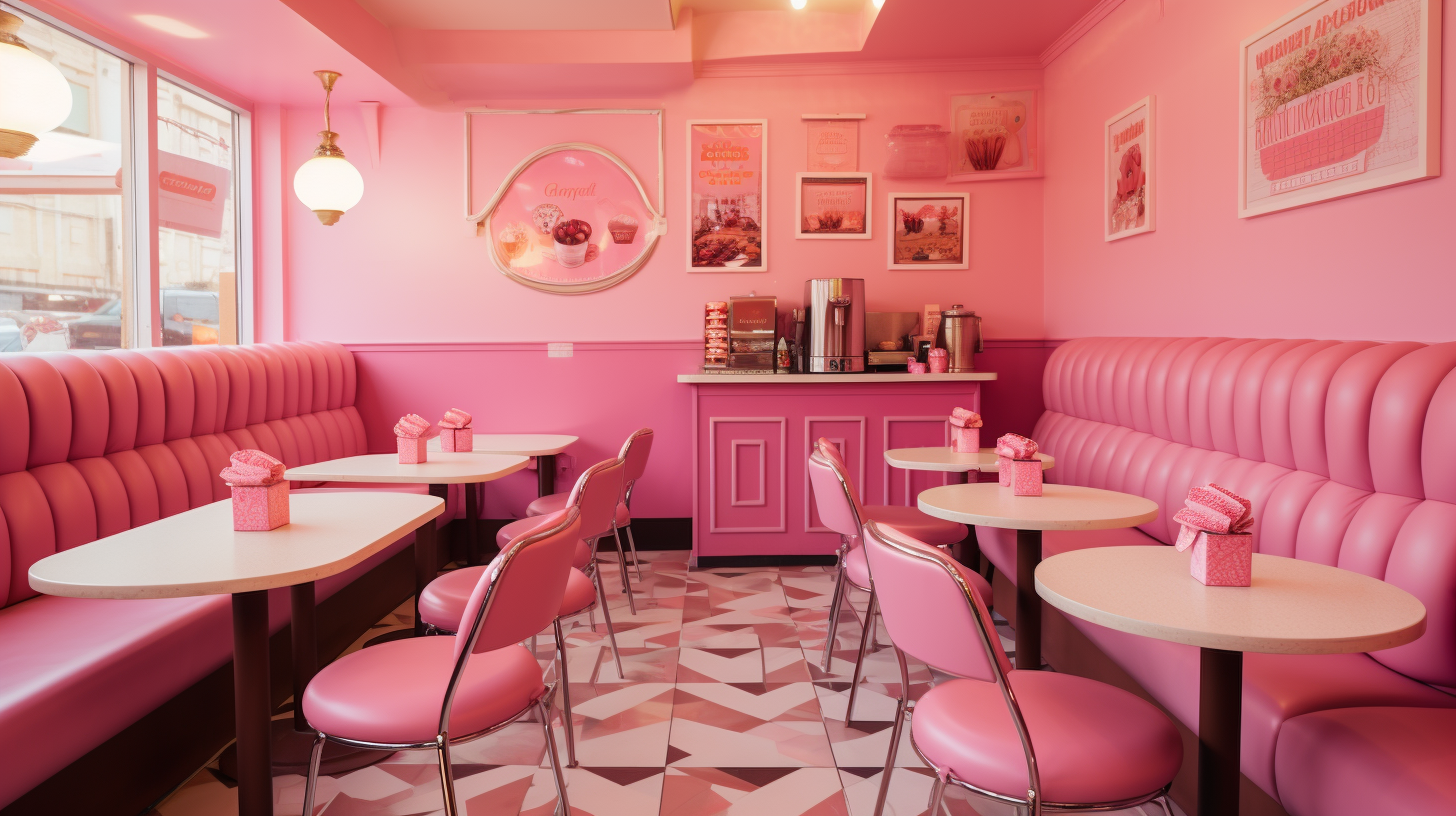 Pink cafe room throwback