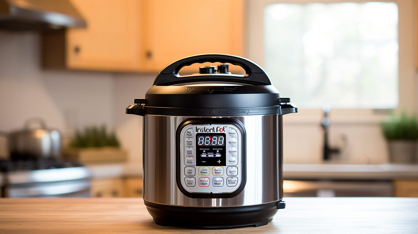 Instant Pot Pressure Cooker on a table