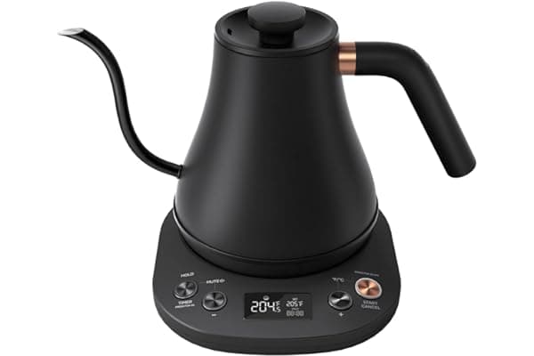 Mecity Electric Gooseneck Kettle With Display Automatic Shut Off Coffee Kettle Temperature Control Hot Water Boiler Pour Over Tea Kettle 1200 Watt Quick Heating Electric Tea Pot, 0.8L, Matt Black