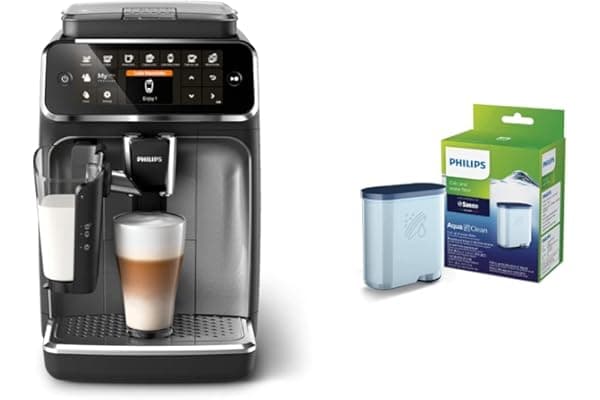 Phlips 4300 Fully Automatic Espresso Machine with LatteGo, CR, EP4347/94 and Saeco AquaClean Filter Single Unit, CA6903/10