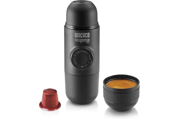 WACACO Minipresso NS, Portable Espresso Machine, Compatible Nespresso Original Capsules and Compatibles, Hand Coffee Maker, Travel Gadgets, Manually Operated, Perfect for Camping