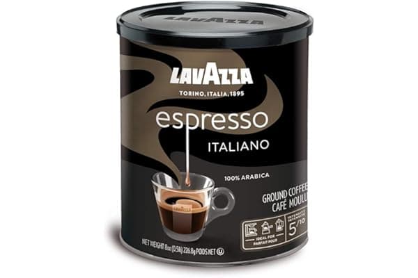 Lavazza Espresso Italiano Ground Coffee Blend, Medium Roast, 8-Oz Cans, Pack of 4 (Packaging May Vary) Authentic Italian, Blended And Roasted in Italy, Value Pack, Non-GMO, 100% Arabica, Rich-bodied