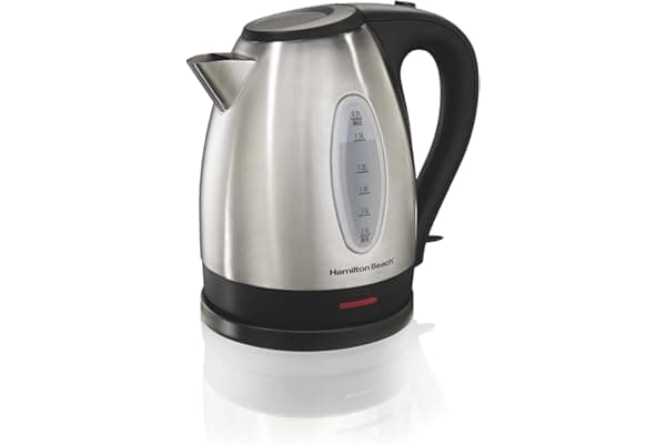 Hamilton Beach Electric Tea Kettle, Water Boiler & Heater, 1.7 L, Cordless, Auto-Shutoff and Boil-Dry Protection, Stainless Steel (40880)