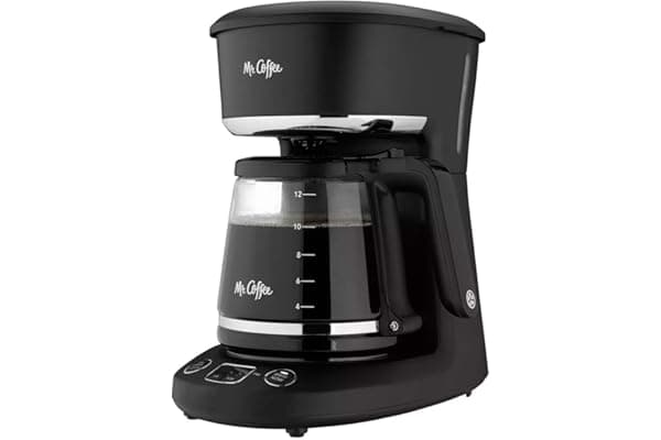 Mr. Coffee Coffee Maker, Programmable Coffee Machine with Auto Pause and Glass Carafe, 12 Cups, Stainless Steel