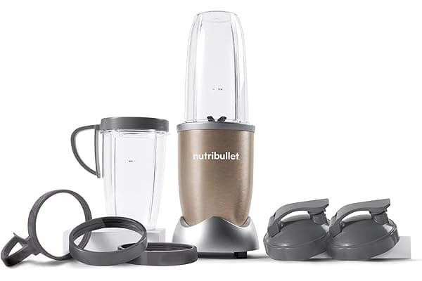 NutriBullet Pro - 13-Piece High-Speed Blender/Mixer System with Hardcover Recipe Book Included (900 Watts) Champagne, Standard