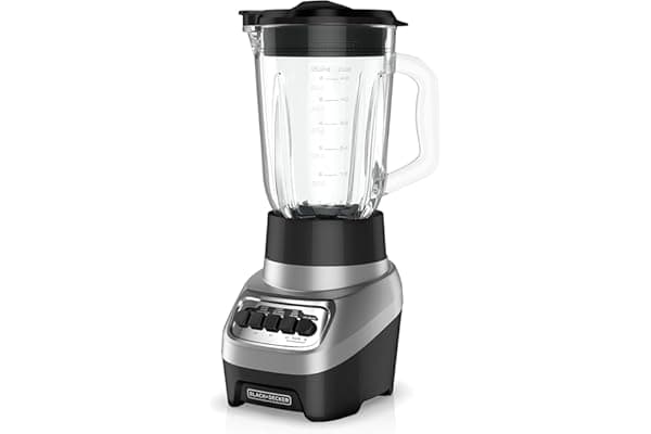 BLACK+DECKER PowerCrush Multi-Function Blender with 6-Cup Glass Jar, 4 Speed Settings, Silver