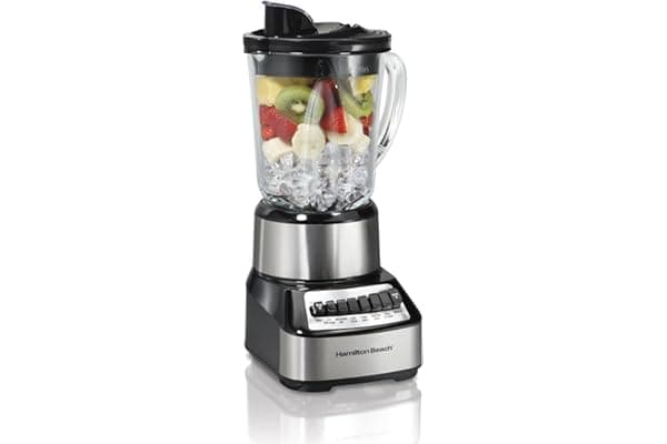 Hamilton Beach Wave Crusher Blender with 40 Oz Glass Jar and 14 Functions for Puree, Ice Crush, Shakes and Smoothies, Stainless Steel (54221)