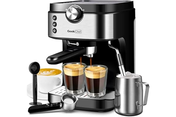 Espresso Machine Coffee Machine With Foaming Milk Frother Wand 15 Bar, High Performance 1300W For Espresso, Cappuccino, Latte, Machiato, For Home Barista, No-Leaking 900ml Removable Water Tank Coffee Maker