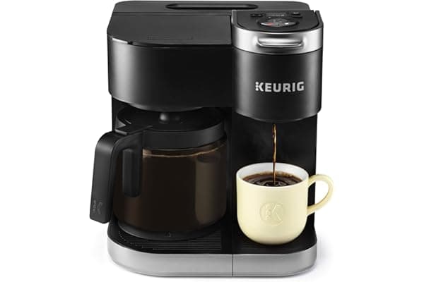 Keurig K-Duo Coffee Maker, Single Serve and 12-Cup Carafe Drip Coffee Brewer, Compatible with K-Cup Pods and Ground Coffee, Black