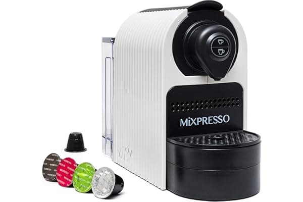 Mixpresso Espresso Machine for Nespresso Compatible Capsule, Single Serve Coffee Maker Programmable Buttons for Espresso Pods, Premium Italian 19 Bar High Pressure Pump 27oz 1400W (White)