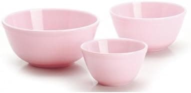 pink glass mixing bowls