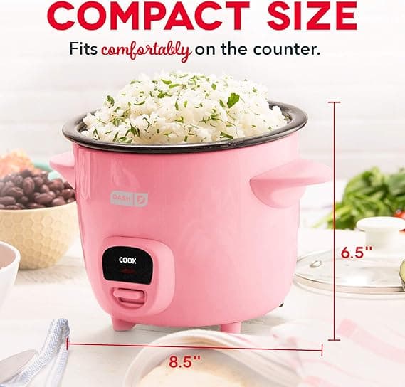 DASH Mini Rice Cooker Steamer with Removable Nonstick Pot