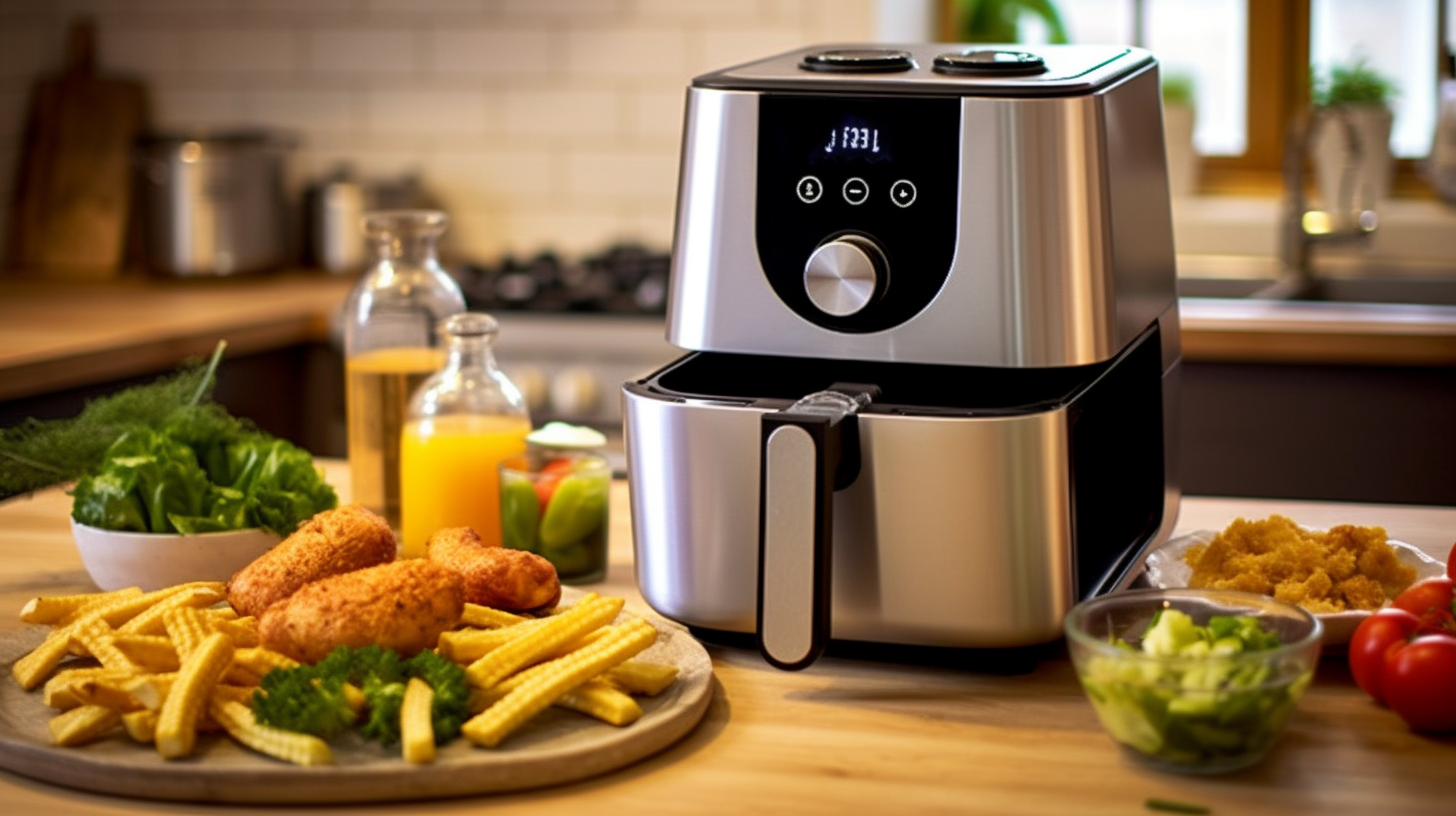 Stainless Steel Air Fryer in a beautiful kitchen