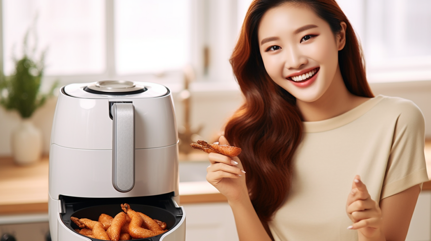 Air fryer and a woman